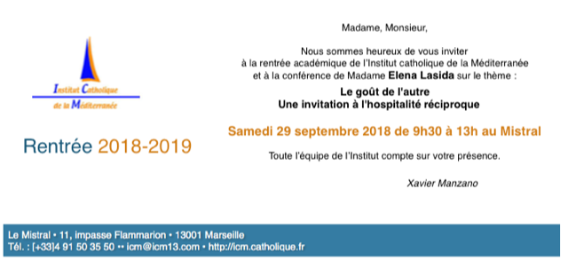 carton invitation rentrée acad 2018